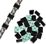GooChan Strip Light Mounting Clips Self-Adhesive Strip Brackets Holder,100Pack Clamps Fix Light Strip 8mm 10mm 12mm (for 10mm(3/8") Wide Strip Light)