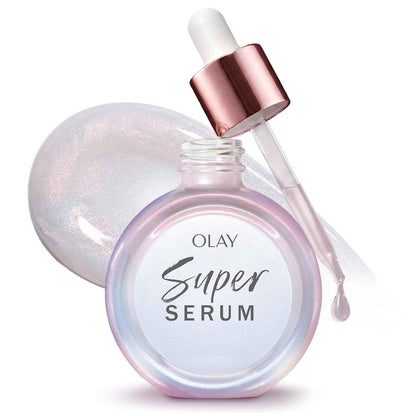 Olay Super Serum - Glow Serum for Face - Activated Niacinamide, Vitamin C & E, Collagen Peptide, AHA - 5-in-1 Benefits - Brightens, Hydrates, Smooths, Firms, Evens Tone, Proactive Anti-Aging