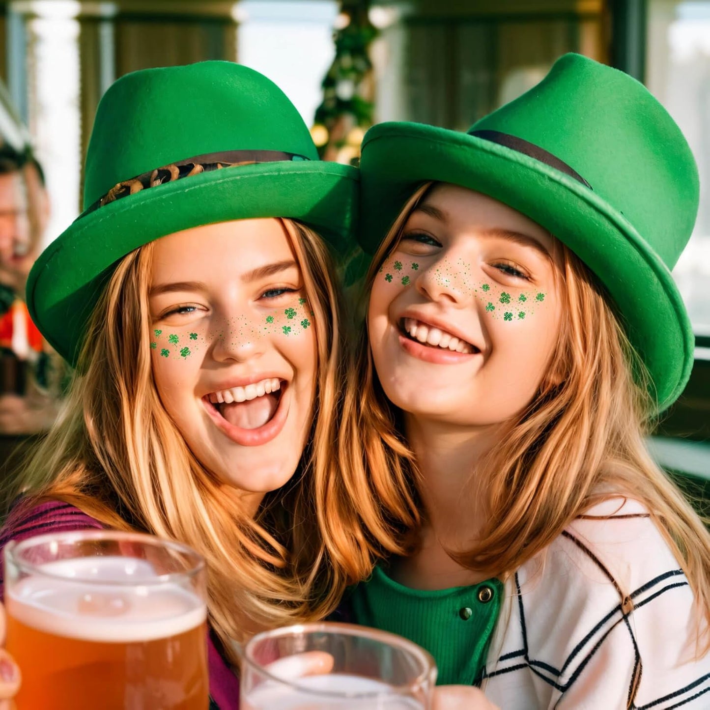 St_Patricks_Day_Accessories,_Green_Shamrock_Temporary_Face_Glitter_Freckles_Tattoos,St_Patty's_Green_Face_Tattoos_Sparkle_Glitter_Makeup,Saint_Patrick's_Day_Outfit_for_Women,6_PCS