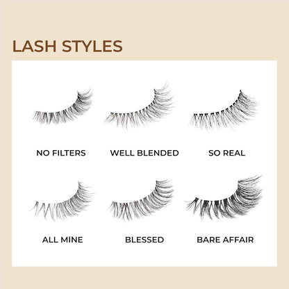 KISS My Lash But Better False Eyelashes Multipack, 'Bare Affair', 12mm, Superfine Band Technology, Easy to Apply, Reusable, Lightweight, Voluminous, Comfortable, Includes 4 Pairs Of Strip Lashes