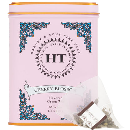 Harney_&_Sons_Caffeinated_Blossom_Green_Tea_Tin_Sachets_Pink_31629,_Cherry,_20_Count_(Pack_of_1)