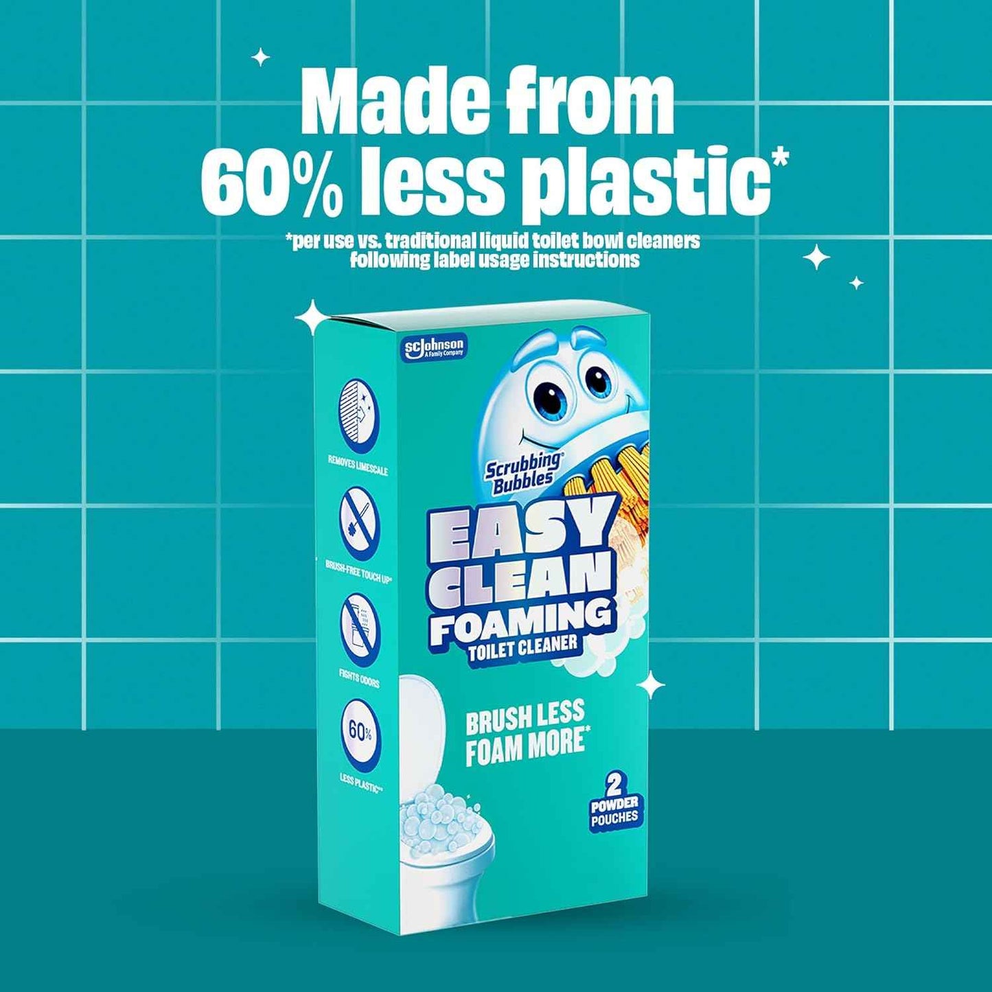 Scrubbing Bubbles Easy Clean Foaming Toilet Bowl Cleaner, Easy Drop In Powder Pouches