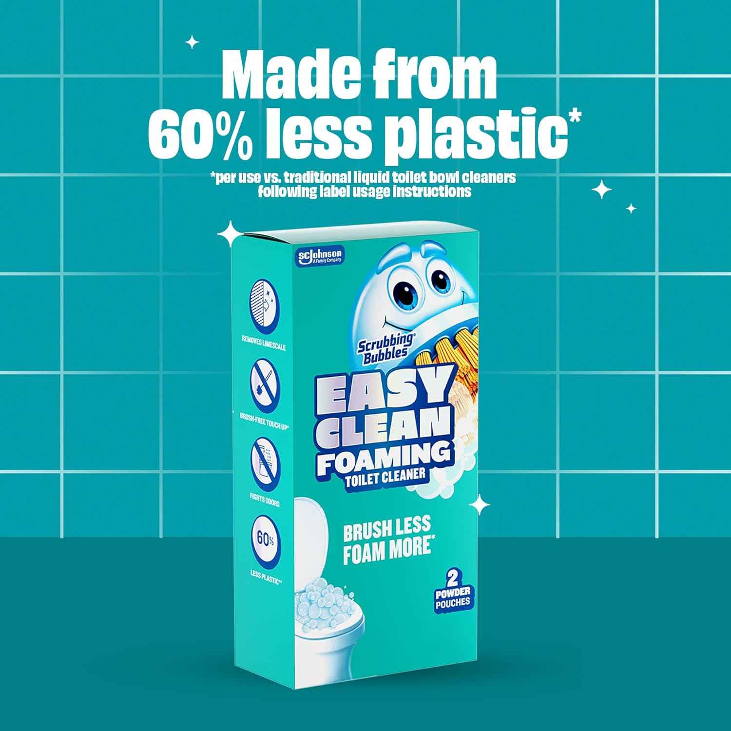 Scrubbing Bubbles Easy Clean Foaming Toilet Bowl Cleaner, Easy Drop In Powder Pouches