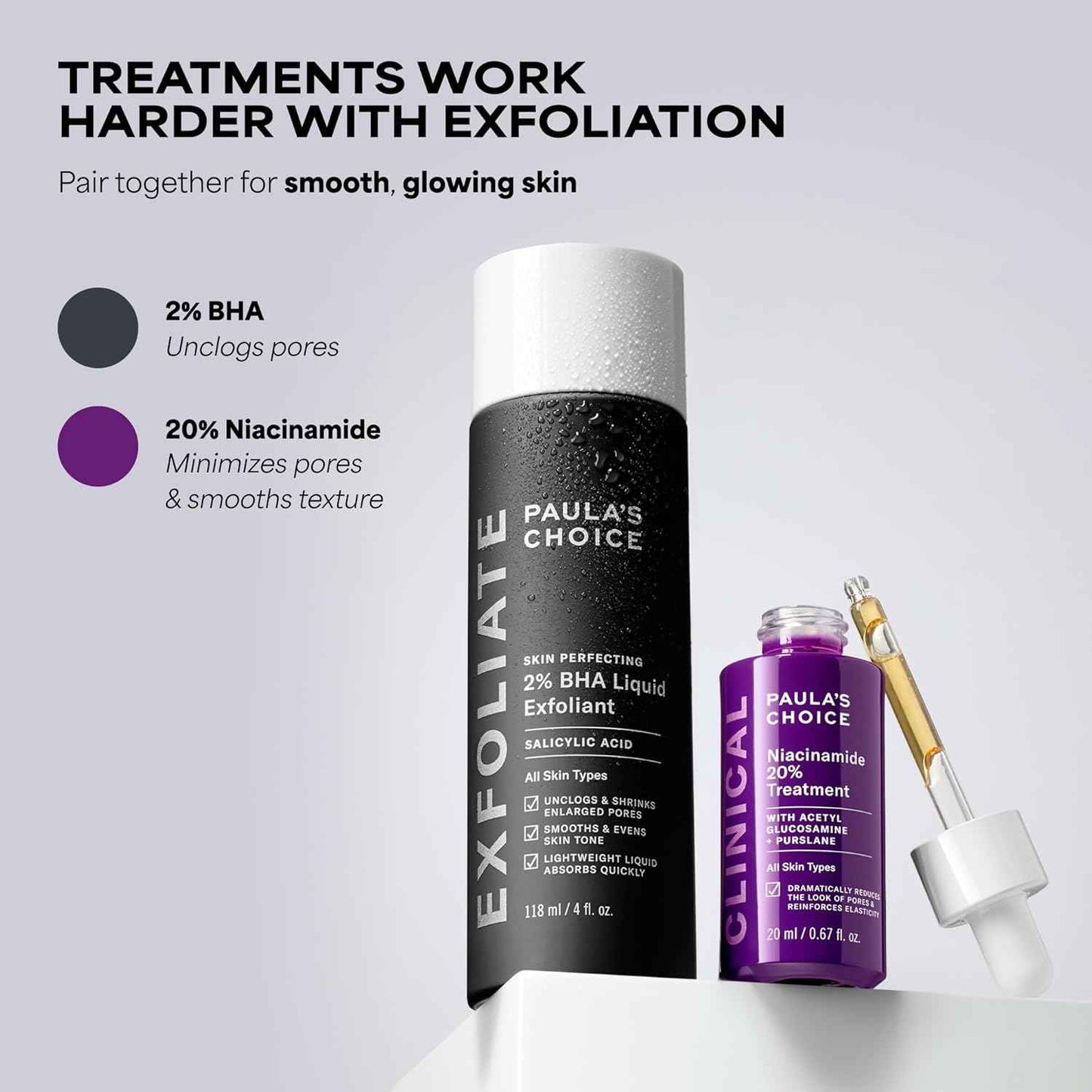 Paula's Choice CLINICAL 20% Niacinamide Vitamin B3 Concentrated Face Serum, Anti-Aging Serum for Face, Treatment for Discoloration & Minimizing Large Pores, Fragrance-Free, 0.67oz