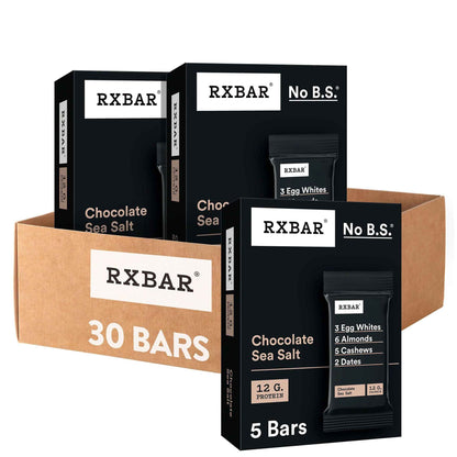 RXBAR Protein Bars, 12g Protein, Gluten Free Snacks, Chocolate Sea Salt
