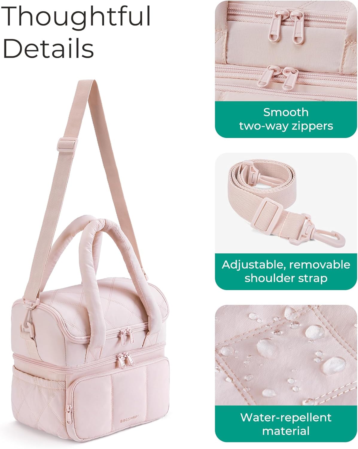 BAGSMART_Lunch_Bag_Women,_Double_Deck_Insulated_Lunch_Box,_Quilted_Puffer_Lunch_Tote,_Leakproof,_Durable_&_Reusable_Large_Lunch_Cooler_For_Work_Picnic_Travel_Meal_Prep,_Camel