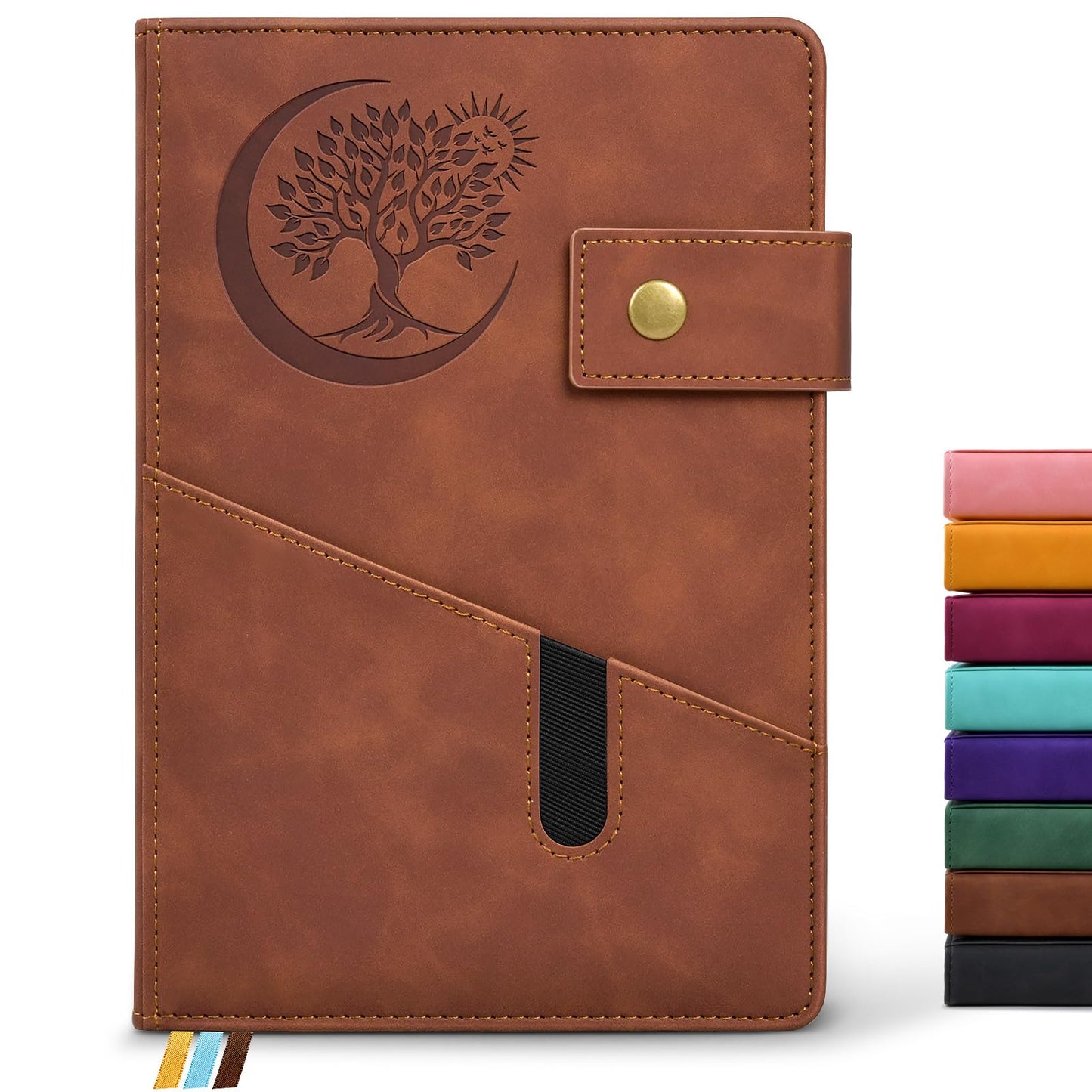 PAIBAS Blank Journal Notebook, A5 Hardcover Leather Sketchbook with 200 Pages Thick Blank Paper for Men Women, Unlined Drawing &amp;amp; Writing Journal, 5.9&amp;#34; x 8.4&amp;#34; Plain Notebook (dark brown)