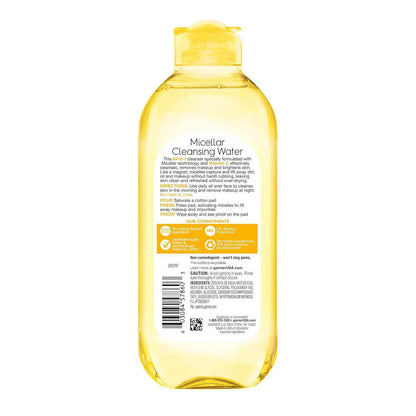 Garnier Micellar Water with Vitamin C, Facial Cleanser & Makeup Remover, Brightening & Hydrating, For All Skin Types, Vegan, Cruelty Free