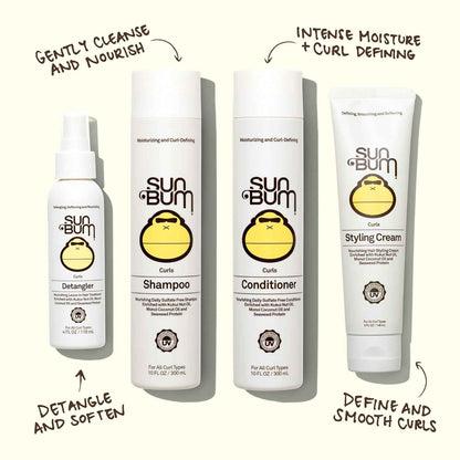 Sun Bum Curls and Waves - Lightweight Formula for Wavy and Curly Hair - Nourishing Kukui Nut and Coconut Oil - Frizz Free finish - Vegan and Cruelty Free