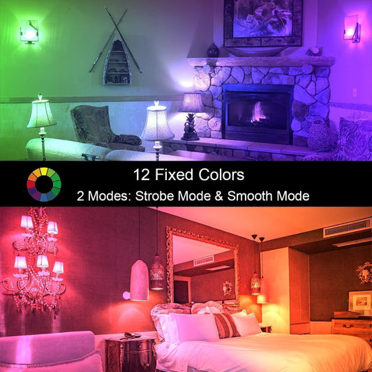 ILC_RGB_LED_Color_Changing_Light_Bulb,_40W_Equivalent,_450LM,_2700K_Warm_White_5W_E26_Screw_Base_RGBW,_Flood_Light_Bulb-_12_Color_Choices_-_Timing_Infrared_Remote_Control_(4_Pack)