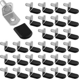 Biaungdo 30 Pcs Shelf Support Pegs, 1/4 Inch L-Shaped Clips with Rubber Sleeve, Cabinet Shelf Pegs for Bookshelves Glass Corner Shelf Cabinet Furniture, Antique Bronze