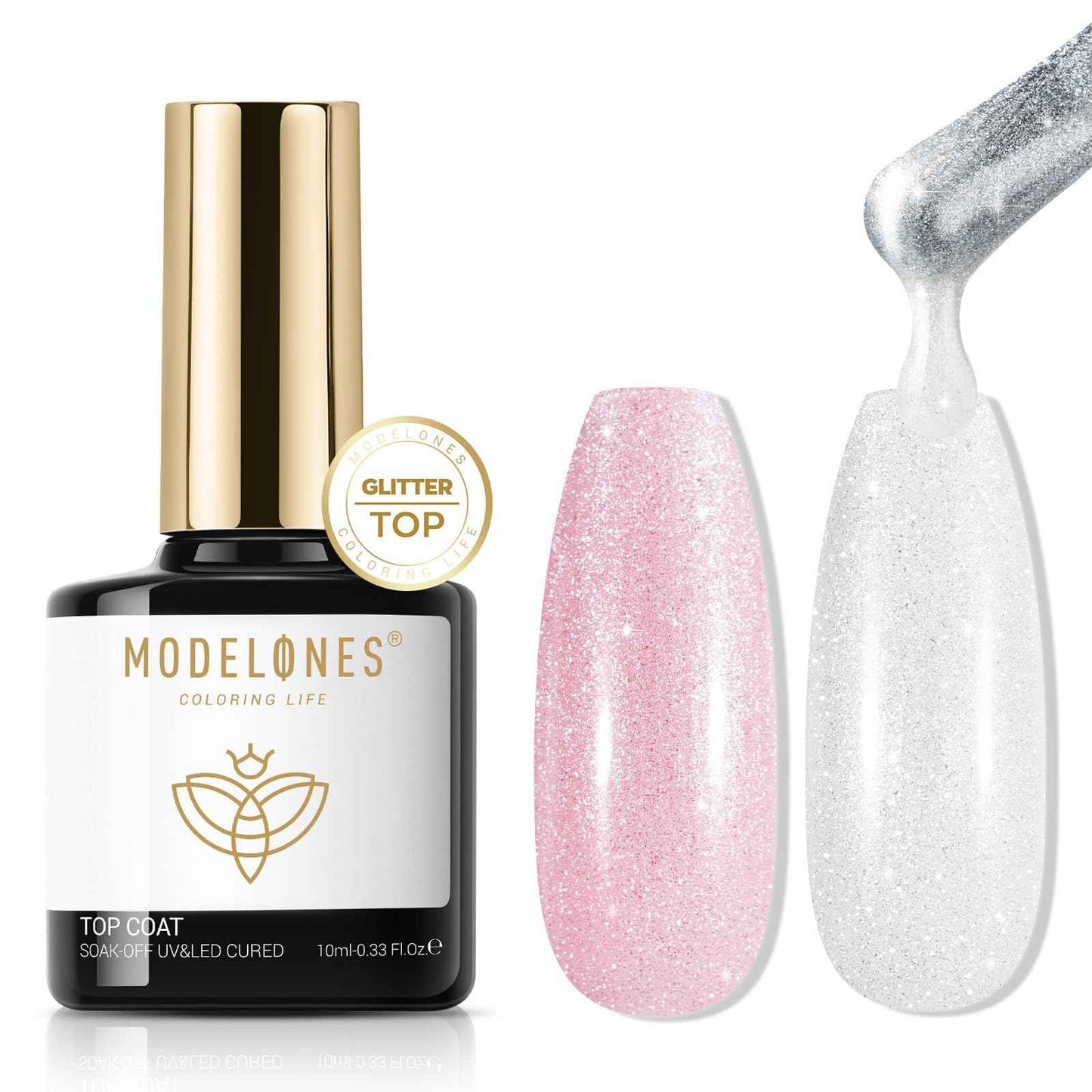 modelones Gel Top Coat, 15ml No Wipe Gel Nail Polish High Gloss Top Coat Shiny Long Lasting Clear Top for Acrylic Nails, Need U V/LED Lamp for Home DIY Gift Spring Easter's Manicure Salon