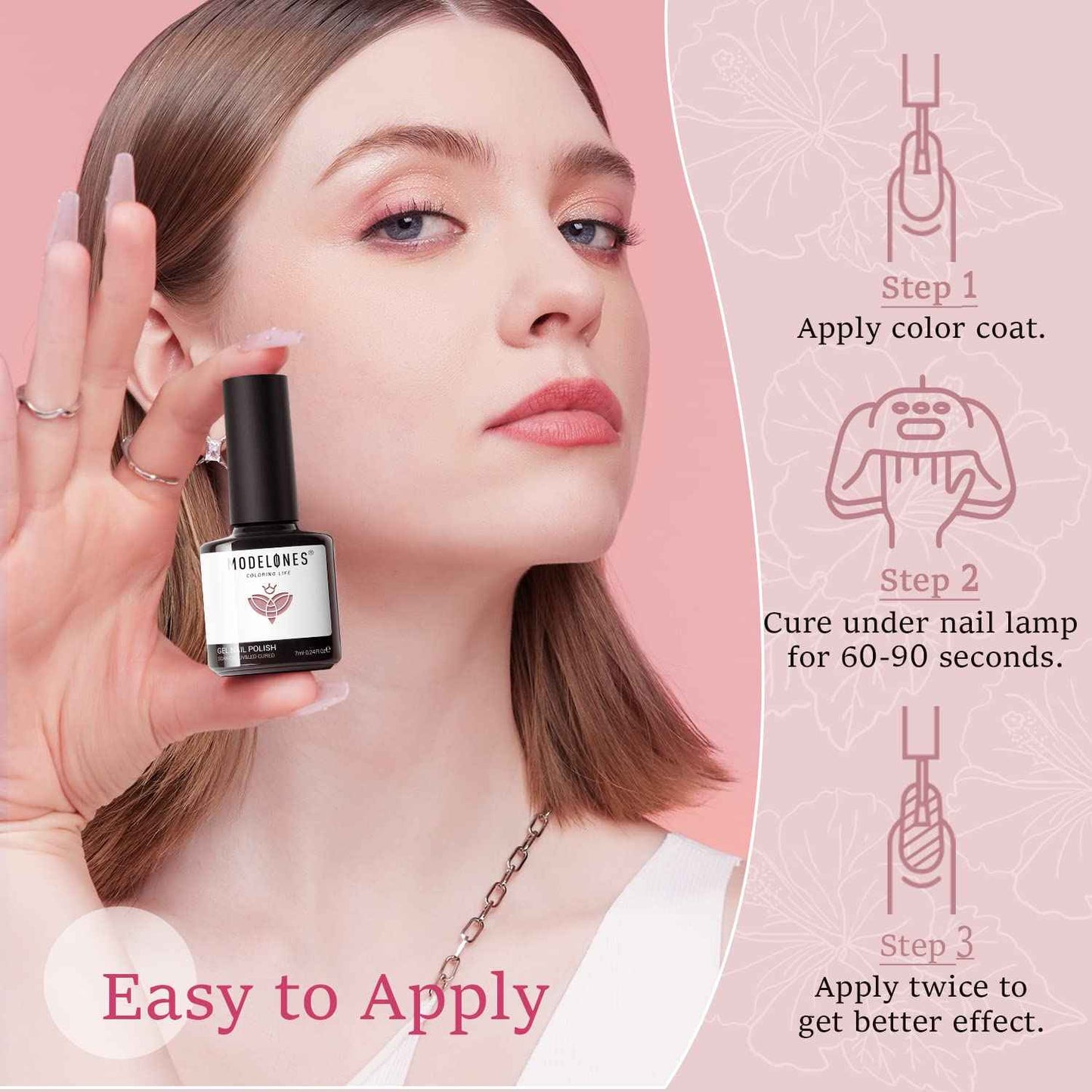 modelones Gel Nail Polish Set - 6 Colors Nude Pink Milky White Gel Polish Set Light Neutral Pink Nail Polish Barely Pink Soak Off LED Starter Kit Popular Nail Art DIY Manicure Gifts