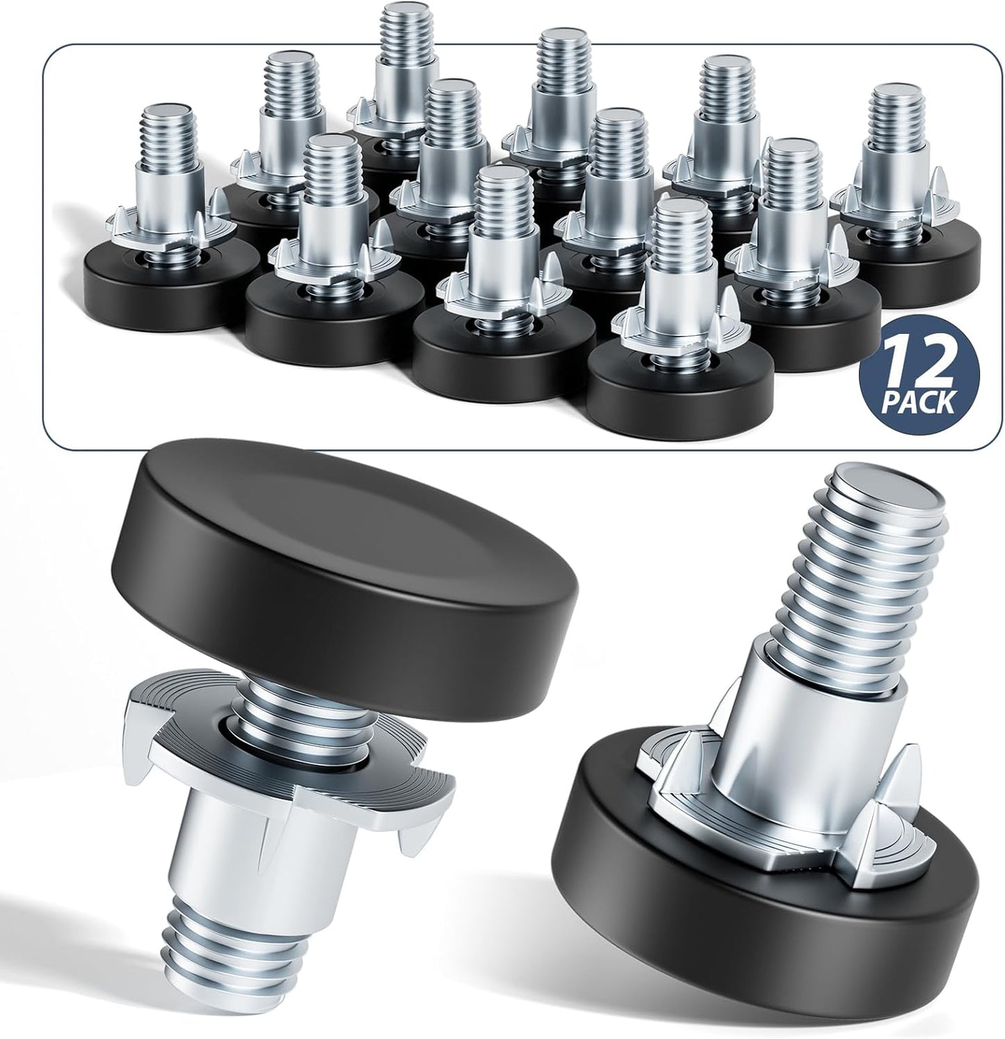 MROCO_Furniture_Leveling_Feet_with_T-Nuts,_12_PCS_1/4"-20_UNC_Thread_Adjustable_Levelers,_Leg_Levelers_Table_Feet_Screw_on_for_Deak,_Chairs,_Stool_Legs,_Cabinet