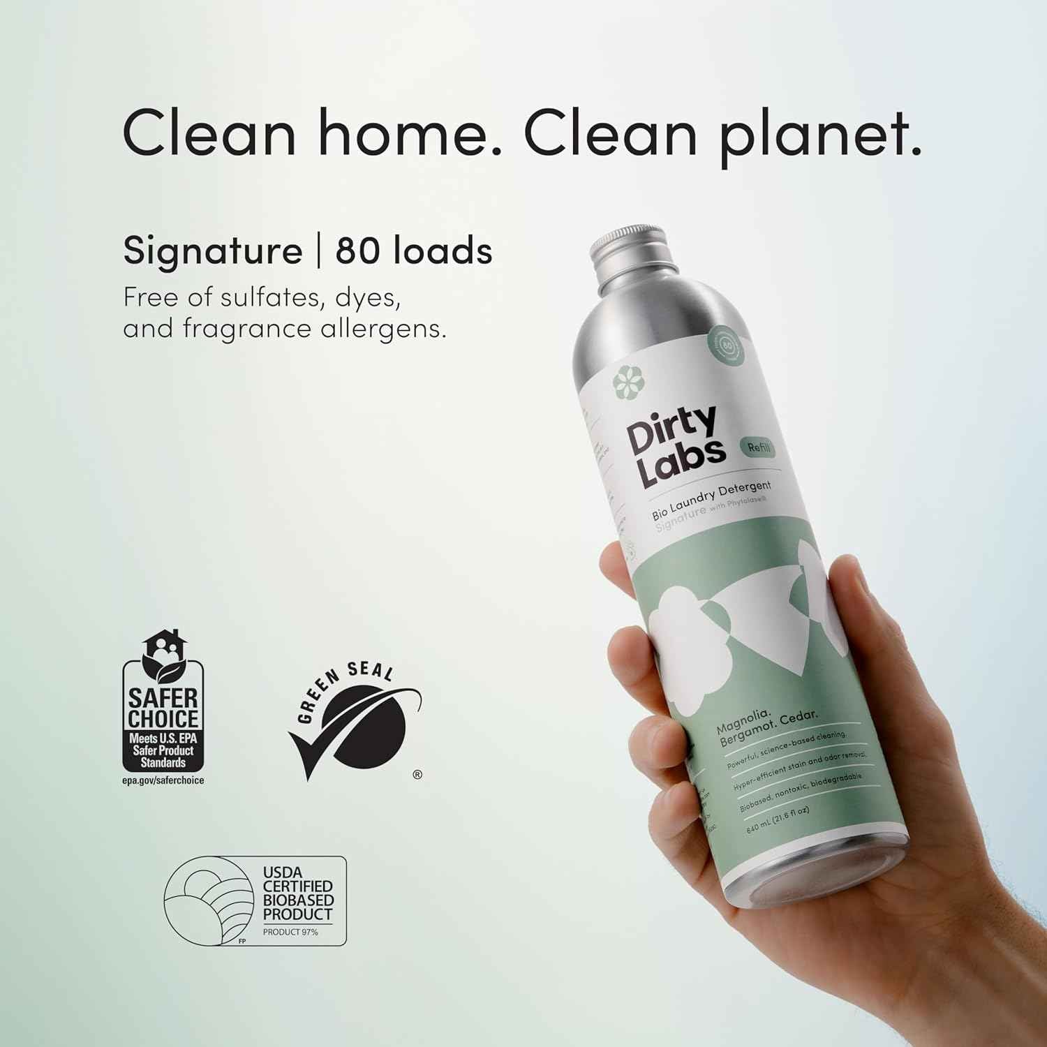 Dirty Labs | Bio-Liquid Laundry Detergent Hyper-Concentrated High Efficiency & Standard Machine Washing Nontoxic, Biodegradable Stain Odor Removal