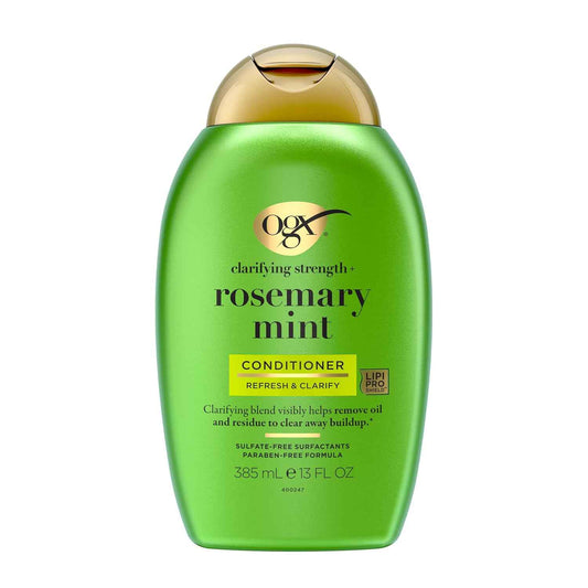 OGX Clarifying Strength + Rosemary Mint Conditioner, Clarifying Conditioner for Oily Hair Visibly Helps Remove Oil & Residue to Clear Away Buildup, Sulfate-Free Surfactants