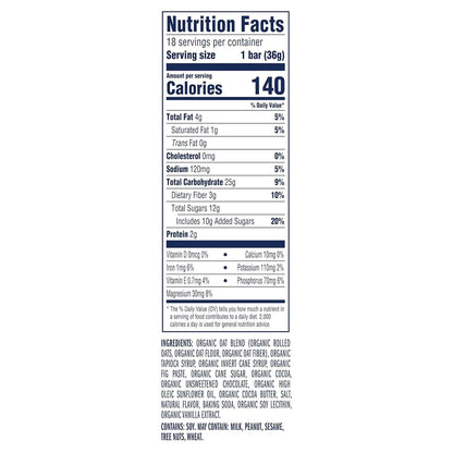 Zbar - Chocolate Brownie - Soft-Baked Energy Snack Bars - Non-GMO - 11g Whole Grains - USDA Organic Granola Bars - Snacks for Kids