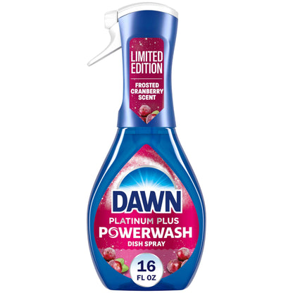 Dawn Powerwash Spray, Dish Soap, Dishwashing Liquid, Cleaning Supplies, Frosted Cranberry, 1 Starter Kit, 16 Fl Oz