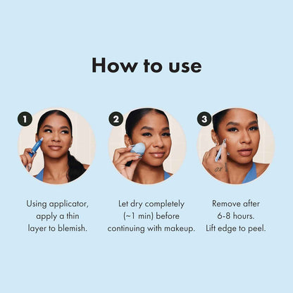 HERO COSMETICS Mighty Shield™ Liquid Patch Invisible Blemish Protectant for Pimples, Zits, and Blemish Wounds. Fast-Drying and Protects Blemishes from Makeup, Sunscreen