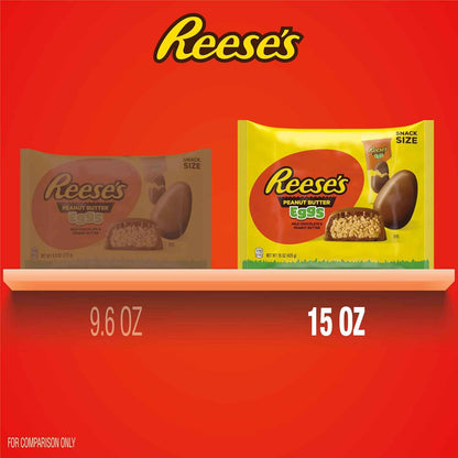 REESE'S Milk Chocolate Snack Size Peanut Butter Eggs, Easter Basket Easter Candy Bag, 15 oz