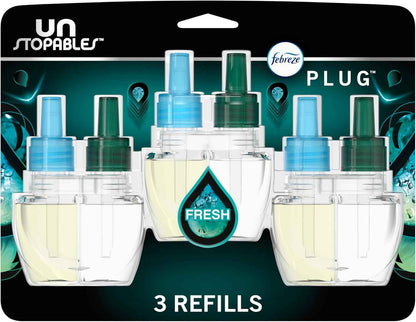 Febreze Plug-in Air Freshener, Odor-Fighting Scented Oil Refill, Air Fresheners for Home, Bathroom and Kitchen, Long Lasting, Multi Color