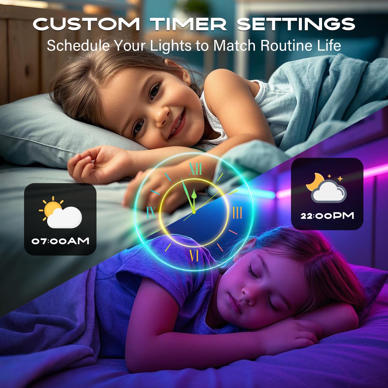 CHARKEE_130ft_LED_Strips_Lights_(65.6ft*2)_Full_Color_Sync_Music,_Dimmable_and_Color_Changing_RGB_LED_Strip_Lights,_24_Volt_Bluetooth_Flexible_LED_Lights_for_Bedroom,Family,DIY(Smart_App+Remote)