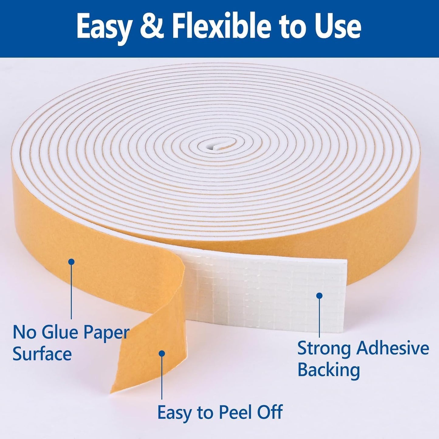 Kikerike_Self_Adhesive_Foam_Tape_Weatherstrip_1/2in_x_1/4in_x_16.5Ft_High_Density_Foam_Insulation_Strips_Seal_Weather_Stripping_with_Strong_Adhesive_for_Door_and_Window_Sound_Isolation_Soundproofing