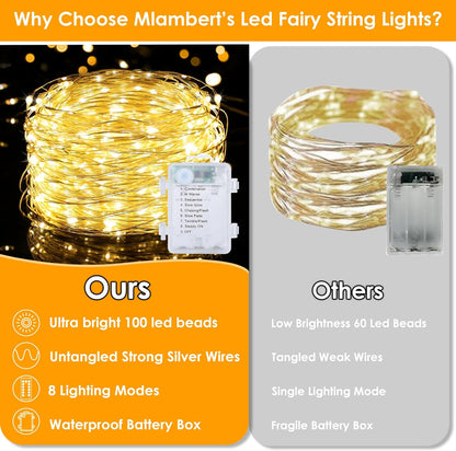 Mlambert_Fairy_Lights_Battery_Operated_with_Remote_and_Timer,_Waterproof_Dimmable_8_Modes_100_LEDs_Twinkle_Lights_for_Indoor_Outdoor_Decor
