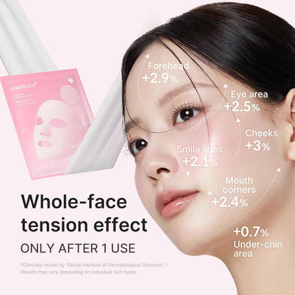 medicube PDRN Pink Tension Up Mask | 3-Step V-line Mask for Contoured-Looking Chin & Jawline | Full-Face Firming Care with Salmon PDRN, NAD & Caffeine | Korean Skincare, 34g x 4ea + Tightening Band