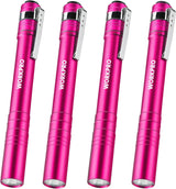 WORKPRO LED Pen Light, Aluminum Pen Flashlights, Pocket Flashlight with Clip for Inspection, Emergency, Everyday, 2AAA Batteries Include, Gray(4-Pack)