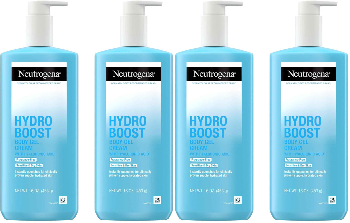 Neutrogena Hydro Boost Body Gel Cream, Hydrating Body Lotion with Hyaluronic Acid for Sensitive Skin, Fragrance-Free Hyaluronic Acid Moisturizer, 16 oz