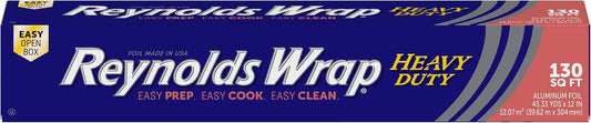 Reynolds Wrap Heavy Duty Aluminum Foil Roll, Thick Heavy Duty Foil for Added Strength and Durability, Secure Easy Open and Close Tab