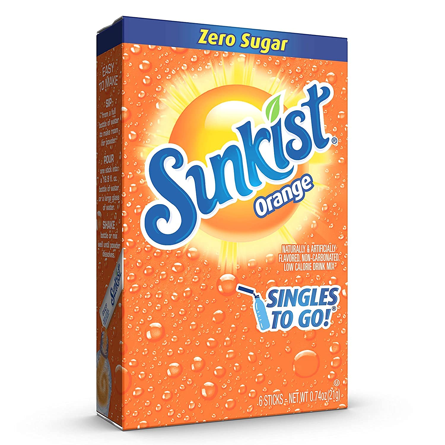 SINGLES_TO_GO!_Sunkist_Singles_To_Go_Drink_Mix_Orange,_3_Boxes_with_6_Packets_Each_-18_Total_Servings