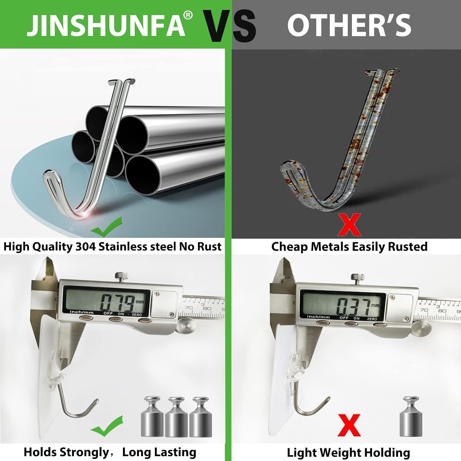 JINSHUNFA_Adhesive_Wall_Hooks_for_Hanging_Heavy_Duty_Towel_Coat_Hooks_Waterproof_Transparent_Hook_for_Bathroom_Shower_Kitchen_Keys_Door_Outdoor_Home_Improvement_Utility_Hook_8_Pack