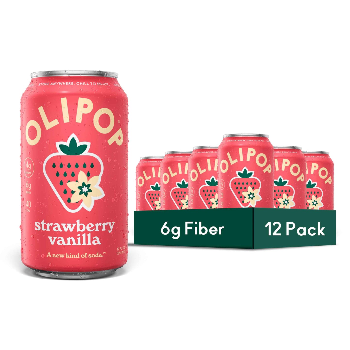 OLIPOP Prebiotic Soda Pop, Pantry Pack Packed with Prebiotics, Fiber, and Botanicals, Gluten Free, GMO Free, 12oz