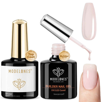modelones Gel Top Coat, 15ml No Wipe Gel Nail Polish High Gloss Top Coat Shiny Long Lasting Clear Top for Acrylic Nails, Need U V/LED Lamp for Home DIY Gift Spring Easter's Manicure Salon