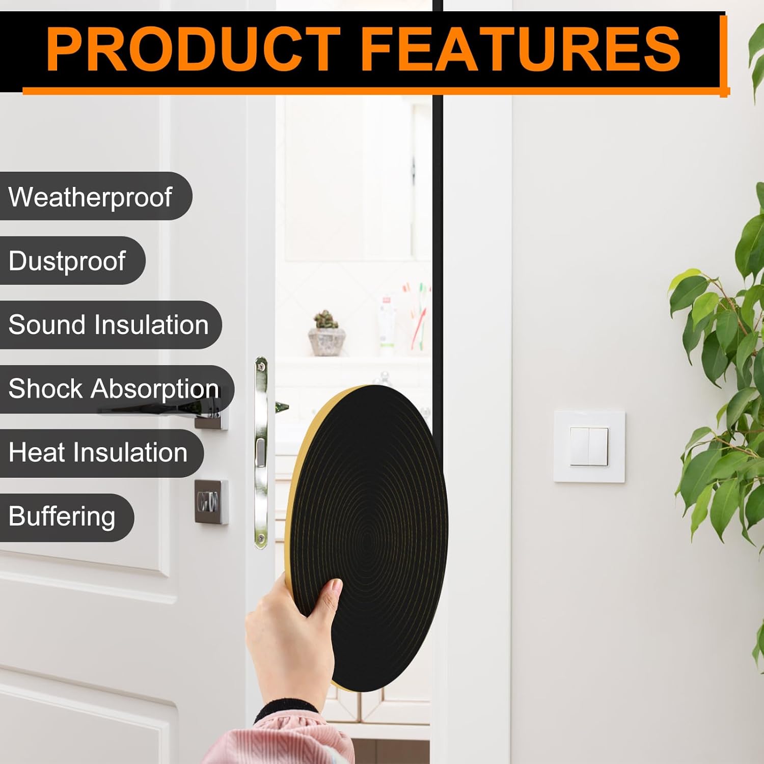 33Ft_Door_Weather_Stripping,_(1/2in_x_1/4in),_Strong_Adhesive,_Sound_Proof,_Door_Insulation,_Weatherproof_Foam_Tape_for_Doors,_Weatherstripping_for_Doors_Frames,_Windows