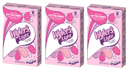 Wyler's Light Cotton Candy Flavor - Pack of 3-6 Per Box 18 Total Servings - Trend Inspired Flavor - Low Calorie Drink Mix - Perfect for Taking on the go