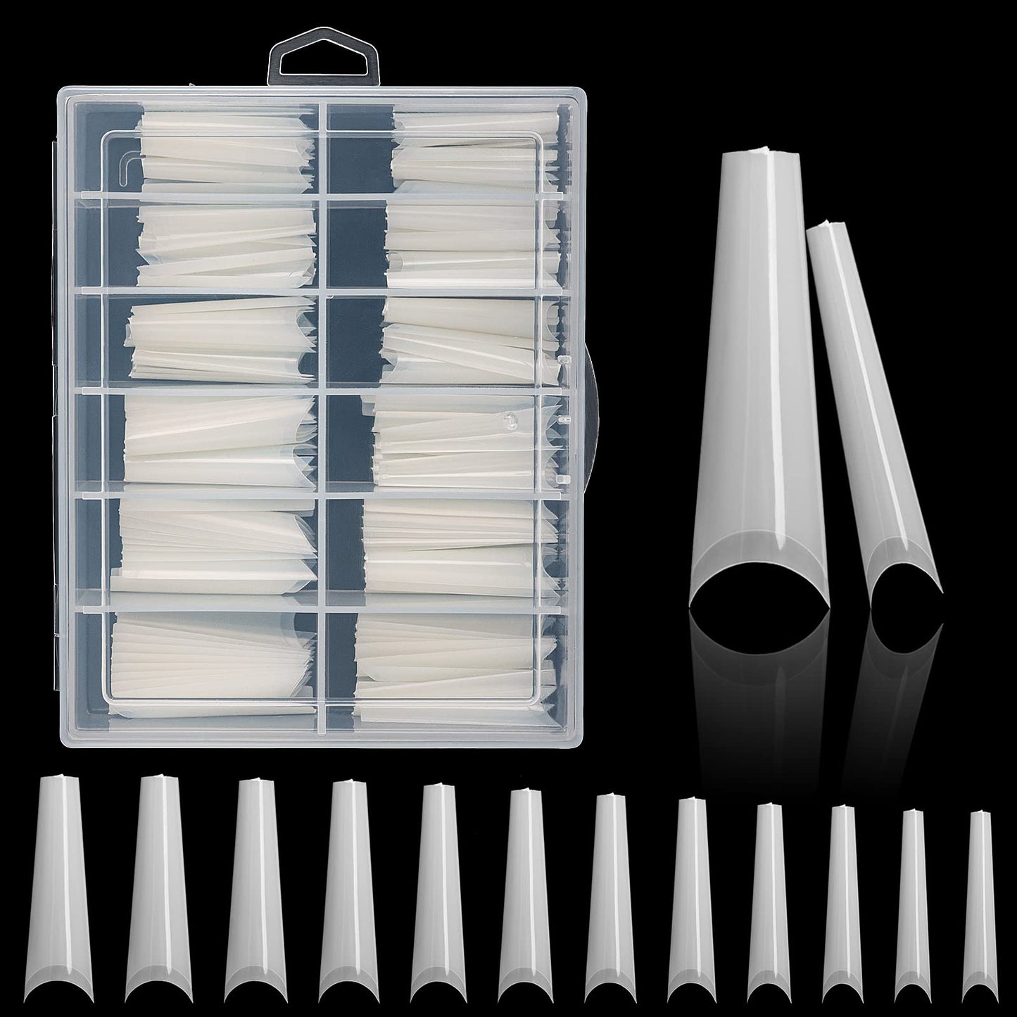Ranrose 120PCS Nature Extra Long Coffin Nail Tips