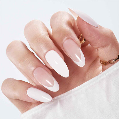 Modelones  Press on Nails Almond, Summer Short Fake Nails, Reusable Nail Kit with Nail Glue Adhesive Tabs Mini Nail File, Nails Press Ons 32Pcs 16 Sizes, Women Girl Gift