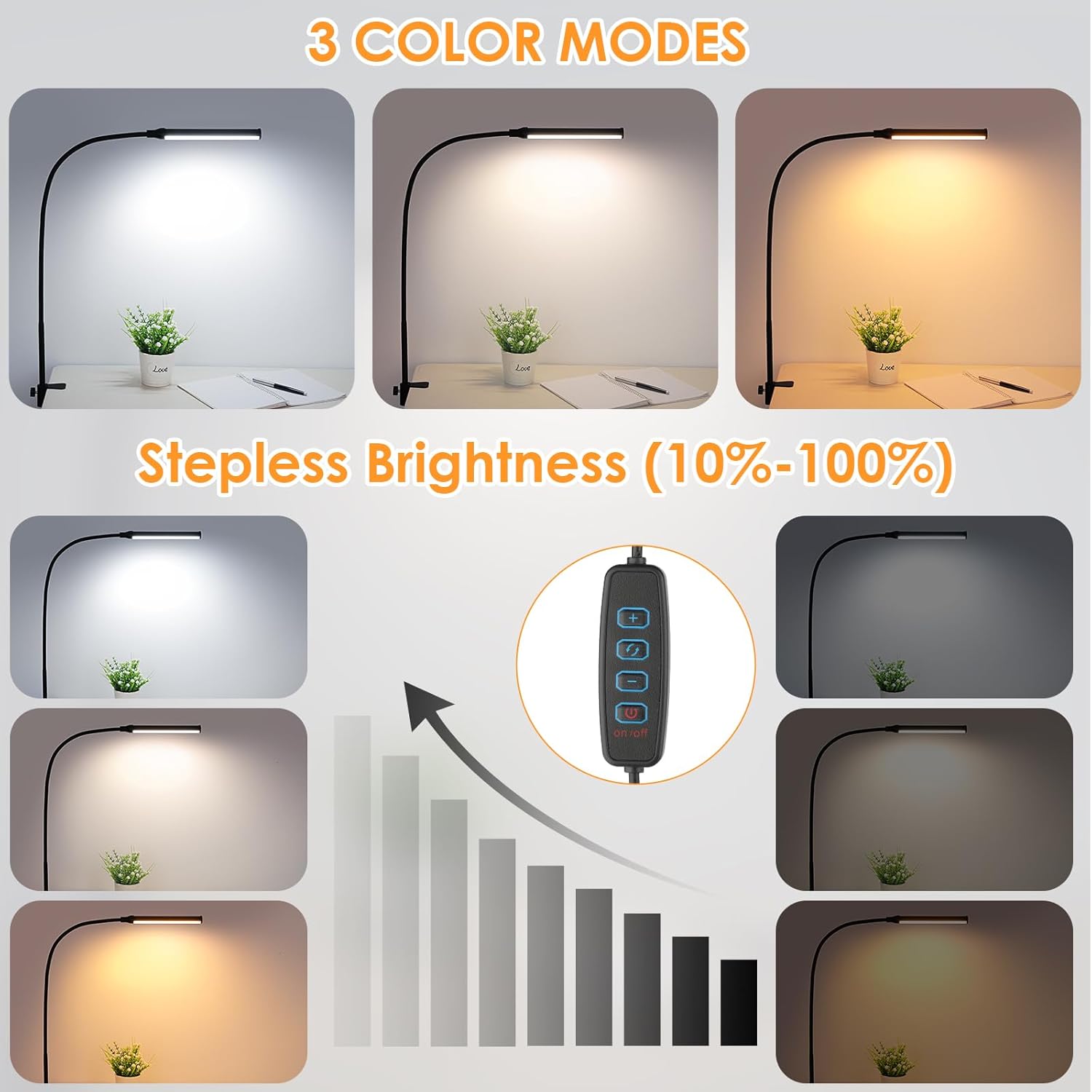 ShineTech_LED_Desk_lamp_with_Clamp,_Eye-Caring_Clip_Lights_for_Home_Office,_3_Colors_Full_Brightness,_Flexible_USB_Adapter_Table_Lamp,_Black