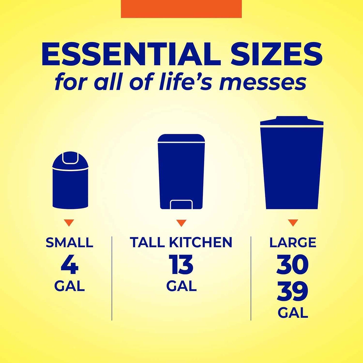 Hefty Essentials Drawstring 30 Gallon Trash Bags, Parties, Large Trash Items, and More, Scent Free