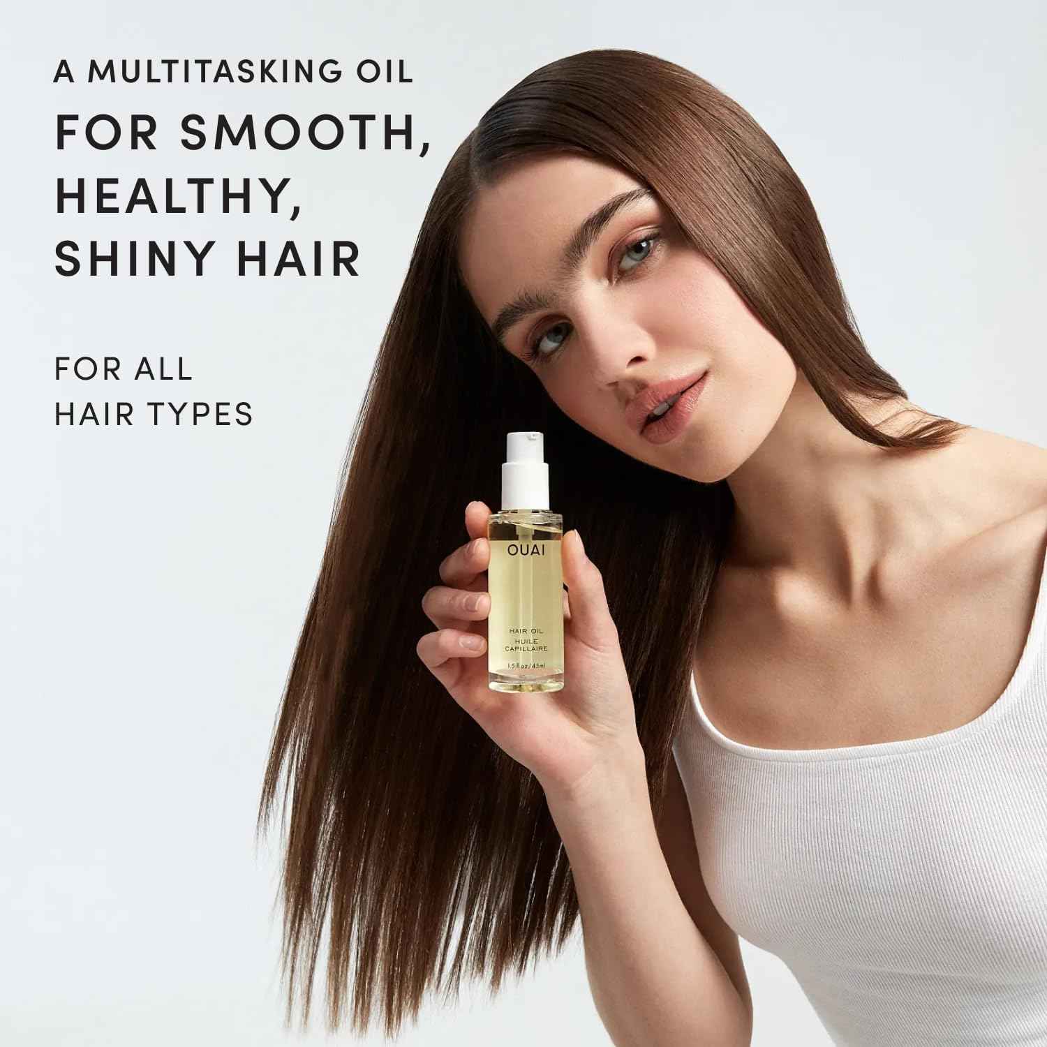 OUAI Hair Oil - Hair Heat Protectant Oil for Frizz Control - Adds Shine and Smooths Split Ends - Color Safe Formula - Paraben, Phthalate and Sulfate Free
