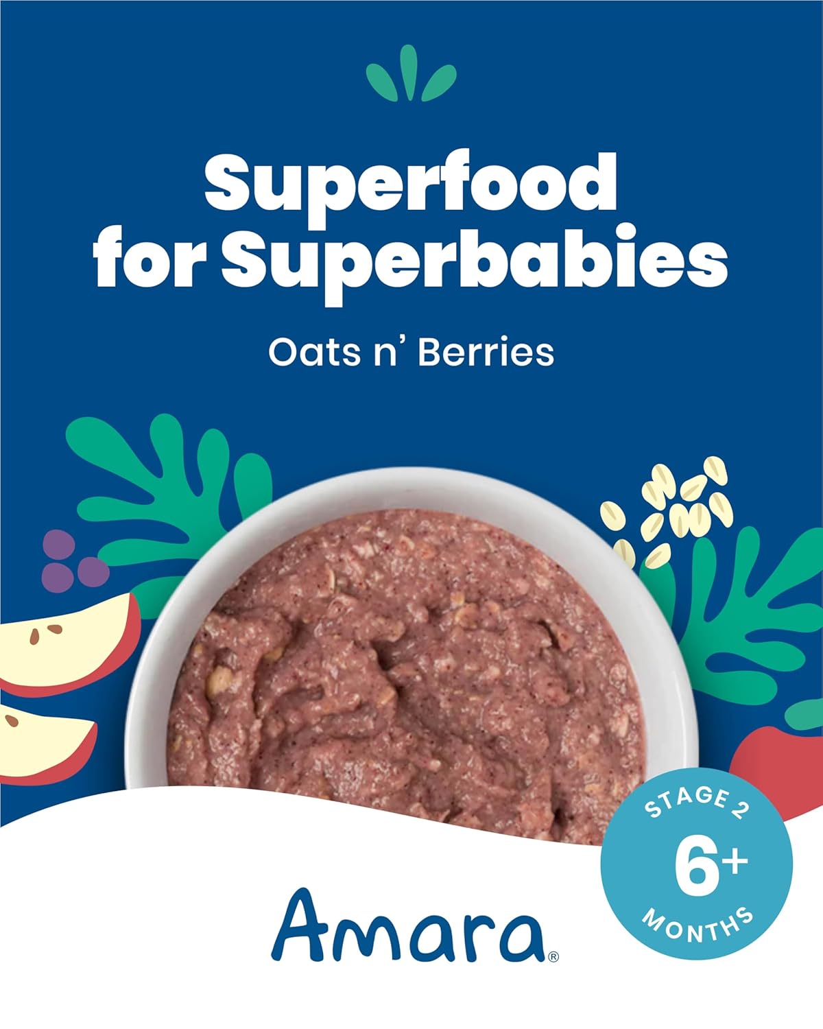 Amara_Organic_Baby_Food_-_Stage_2_-_Oats_&_Berries_-_Baby_Cereal_to_Mix_With_Breastmilk_&_Water_-_Shelf_Stable_Baby_Food_Pouches_Made_from_Organic_Fruit_and_Veggies_-_5_Pouches,_3.5oz_Per_Serving