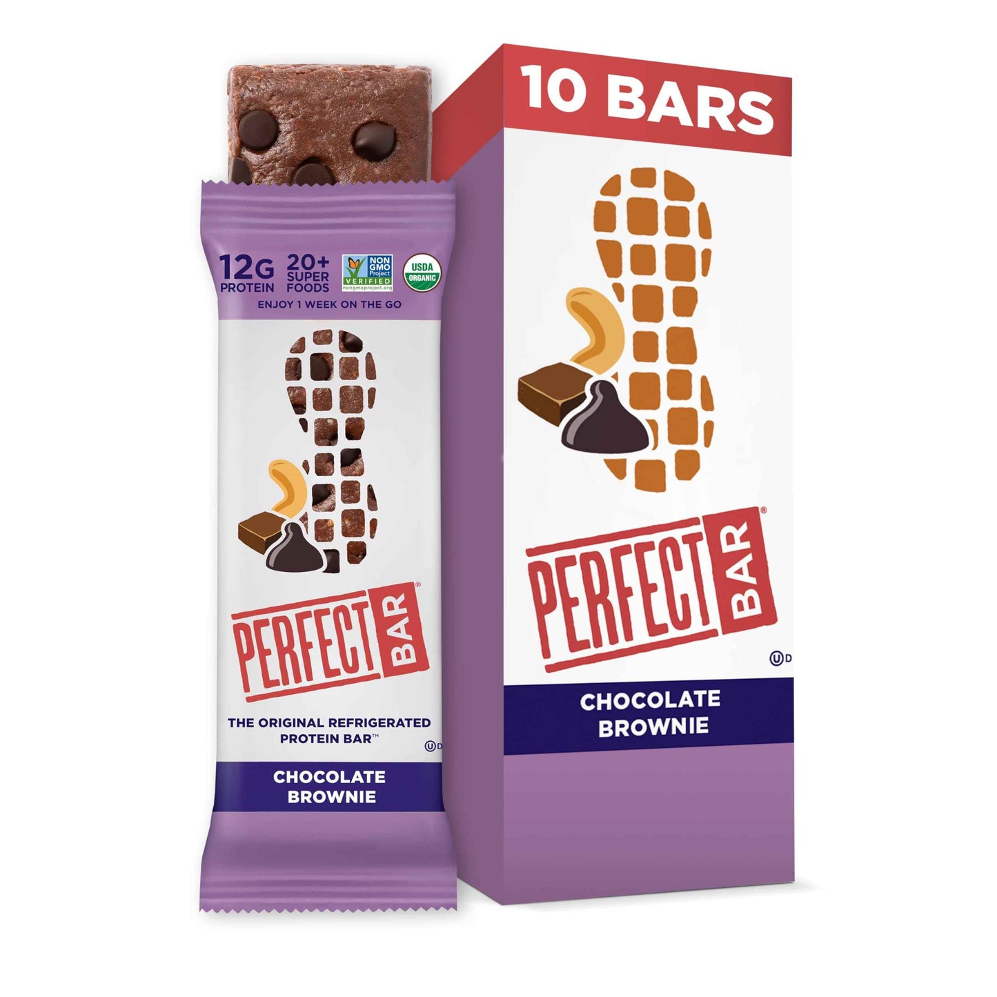 Perfect Bar Protein Bars, Gluten Free, Made with Organic Honey, Cookie Dough Texture, Refrigerated