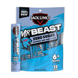 Jack Link’s x MrBeast Zero Sugar Mini Beef Sticks – 6g Protein per 2 Individually-Wrapped Meat Sticks, Made with 100% Real Beef, Perfect for School Lunches, Kids Snacks, 12 Count of .5oz Sticks