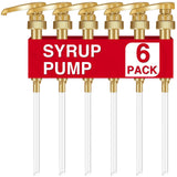 VOISEN Coffee Syrup Pumps 6 Pack Gold Torani Syrup Pumps for 750ml 25.4oz Syrup Bottle, Kitchen Dinning & Coffee Bar Mixes, DaVinci - Utensils
