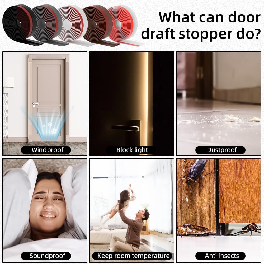 Door_Draft_Stopper,_Adjustable_Weather_Stripping_Seal_for_Cold_Insulation,_Bottom/Under_Sweep_for_Exterior_&_Interior_Doors,_Seal_Blocker_Noise,_Black,_39_inches