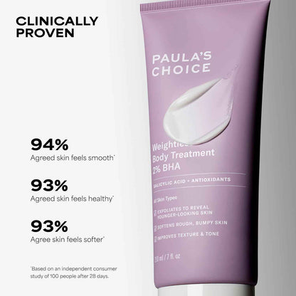 Paula's Choice Weightless Body Lotion Treatment 2% BHA, Salicylic Acid & Chamomile Lotion Exfoliant, Body Moisturizer for Keratosis Pilaris (KP) Prone Skin & Clogged Pores, Fragrance-Free