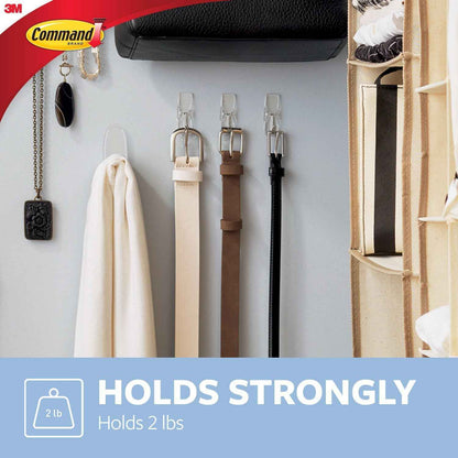 Command Medium Clear Wire Toggle Hooks, Damage-Free Hanging with Adhesive, Great for Hanging, Organization and Storage, Holds up to 2 lb